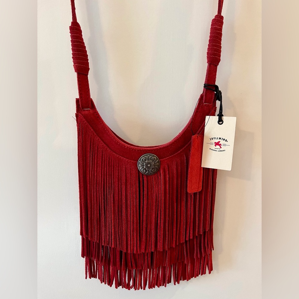 Red Fringe Crossbody Bag